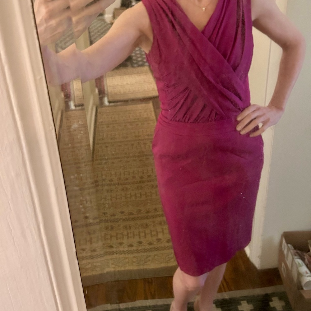 Reiss Cocktail Dress Like New! Size 4 Fuschia - Picture 8 of 8